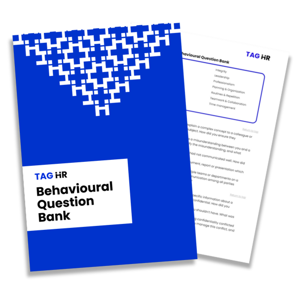 Receive your free 60+ behavioural questions bank!